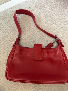 Vintage Coach Hamptons Hobo 7789 Red Leather GUC